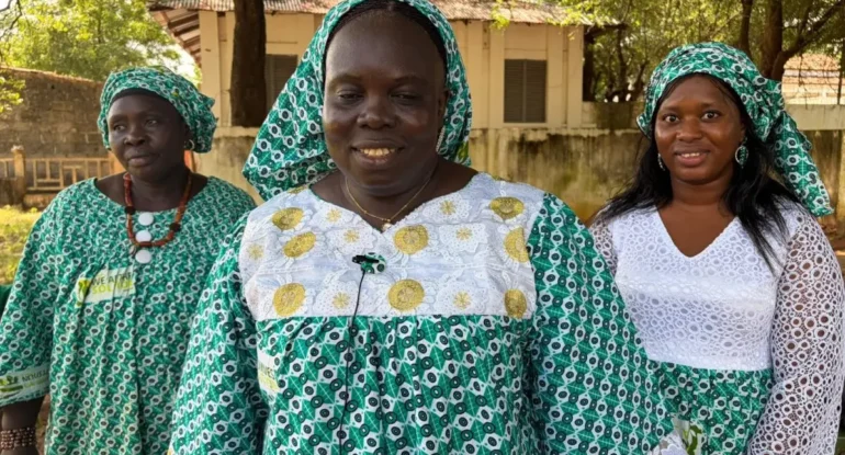 Trois femmes du mouvement Nous sommes la solution à Sédhiou lors de la journée mondiale de l’alimentation